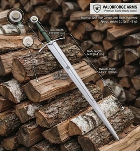 Espada Medieval con Funda, Hoja de Acero Inoxidable, Mango de Cuero, para Uso en Deportes al Aire Libre - Product Image 5