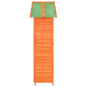 Rimessa per attrezzi da giardino in legno massello 35 "x 20.7" x 68.9 "colore marrone per attrezzi e attrezzature da esterno - Product Image 6