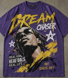 T-shirt graphique surdimensionné personnalisé pour homme, 100 % coton, coupe ample, impression sérigraphique, streetwear - Product Image 1