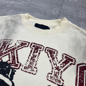 T-shirt surdimensionné coupe boxy personnalisé 2026 pour homme, impression numérique, sergé, écologique, effet délavé soleil, délavé à l'acide, vintage - Product Image 3