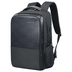 Waterproof Nylon Lining Large Office Unisex Custom Durable Modern Anti-Theft <b>Laptop</b> <b>Backpack</b> Zipper Geometric USB Charging Port - Product Image 3