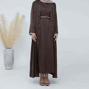 Elegante Abaya Moderna Color Rosa Empolvado para Mujer, Estilo Dubái, Vestido Largo Informal Islámico Modesto para Uso Diario - Product Image 6