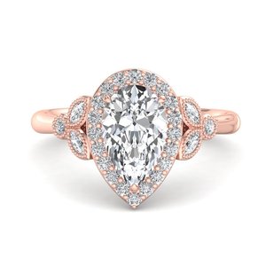 Anillo de Plata S925 con Moissanita en Forma de Pera, Diseño de Alas Pequeñas, Banda Lisa, Regalo Especial de Aniversario para Mujer - Product Image 1