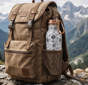 Elegant Floral Design Copper Water Bottle Reusable With Natural Wellness For Travel Hiking Gym Yoga And gifts - Product Image 3