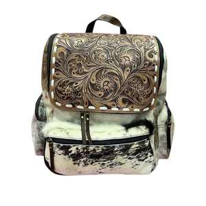Vintage <b>Tooled</b> PU Leather Handmade Western Style Multi-Size Travel <b>Backpack</b> Premium Rucksack by HORZE N PET INTERNATIONAL - Product Image 1