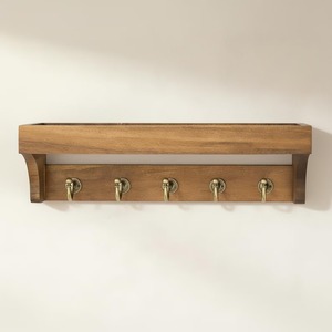 Wooden <b>Key</b> Holder With Mail Storage <b>Wall</b> Mounted <b>Hooks</b> Ideal For Entryway Stylish Home Decor And Space Saving Solution - Product Image 6