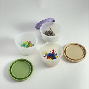 Round Clear Silicone Food Storage Containers, Reusable Multi-Purpose Snack,Sauce & Meal Prep <b>Boxes</b>, Microwave/Dishwasher/Freezer - Product Image 1