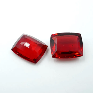 พลอยมรกตแดงเพาะเลี้ยงในห้องปฏิบัติการ: รูปทรงคุชชั่นเจียระไน, 10 กะรัต (คู่) 2 ชิ้น - Product Image 5