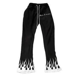 <b>Mens</b> Flame Print Sweatpants Wide Leg Joggers <b>Elastic</b> Waist Casual Streetwear Graphic Track Pants Comfortable Fashion <b>Trousers</b> - Product Image 1