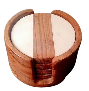 Round <b>Marble</b> <b>Coaster</b> Set With Gold Letter A Modern Table Decoration Mats & Pads - Product Image 4