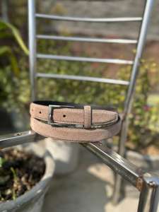 Ceinture formelle authentique en cuir de vachette pleine fleur marron de 3,5 cm avec boucle en fer, personnalisable pour les vêtements et les accessoires - Product Image 3