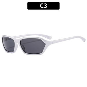 High Quality Premium Sense Ins Sunglasses Vintage Concave Shape <b>White</b> Gold PC <b>Frame</b> UV400 Black Green Lenses - Product Image 6