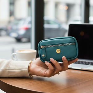 WRIZA Genuine Leather Coin <b>Purse</b> for Women | Travel & Work Mini Zipper <b>Key</b> Pouch Keychain Holder Compact Change Wallet Organizer - Product Image 3