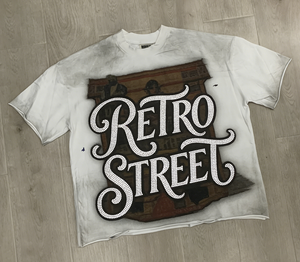 เสื้อยืดกราฟิกแบบกำหนดเอง ล้างสีแบบแอซิด ประดับเพชร ผ้าฝ้าย ทรงโอเวอร์ไซส์ แบบครอป พิมพ์ลายด้วยเทคนิค DTG สไตล์สตรีทแวร์ ย้อนยุค เสื้อยืดผู้ชาย - Product Image 1