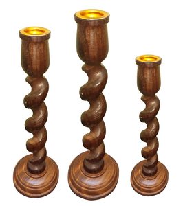 Style Wooden <b>Candle</b> Stand | Unique Pillar <b>Taper</b> Candlestick Holder Handmade Custom Printing Home Table Centerpiece Living Room - Product Image 6