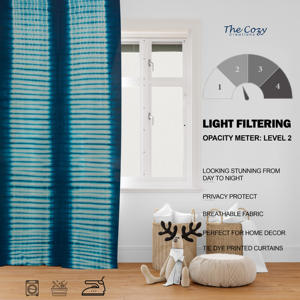 Rideau en coton fait main imprimé tie-dye, style bohème, pour la maison, le bureau, la chambre à coucher, vente en gros, Inde - Product Image 6