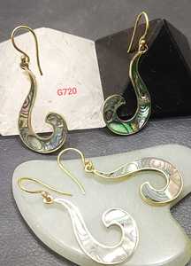 Gold Plated <b>Shell</b> Inlay Drop Earrings Bohemian Style Women's Jewelry G720 - Product Image 1