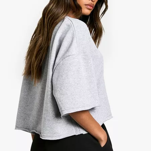 Camiseta Extra Grande Personalizada para Mujer, 160g 180g 200g, Logotipo Personalizado, 100% Seda, Talla Única, Cuello en V - Product Image 3