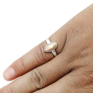 Nouvelle arrivée : bague en rhodochrosite naturelle taille marquise, en argent sterling 925, bijoux bohèmes faits à la main pour filles - Product Image 6