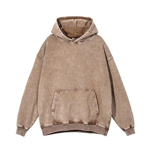 เสื้อฮู้ดดี้ผ้าฟลีซคอตตอน 100% คุณภาพพรีเมียม สำหรับผู้ชาย ล้างสีแบบแอซิดวอช สำหรับฤดูหนาว ผลิตตามสั่ง กันลม คุณภาพสูง - Product Image 1