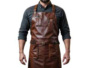 Tablier en cuir réglable pour soudeur, fermeur, chef, barista, cuisine, vêtement de travail durable, fournisseur en gros LPN-0286 - Product Image 4