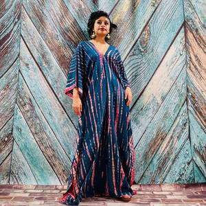 Wholesale Elegant Summer Tie Dye Sarong <b>Kaftan</b> for Women New Straight Silhouette Casual <b>Beach</b> Dress Home Loungewear Cover-Up - Product Image 1