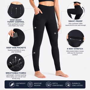 Professional Deep Espresso <b>Brown</b> Matte Finish Yoga Pants High-Waisted Squat-Proof Gym Tights Women Leggings - Product Image 4