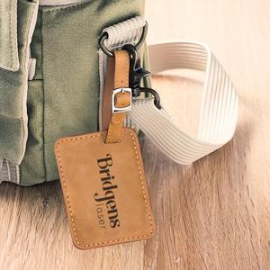 Luxury Genuine Leather Luggage Tags Privacy Shield Travel Bag Tags Custom Suitcase <b>Name</b> <b>Labels</b> Vendor LMP-0249 - Product Image 1