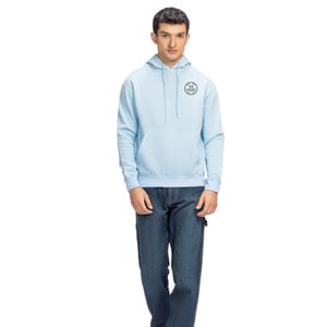 Sweat à capuche pour homme, coupe classique, en tissu polaire gris, imprimé sur la poitrine, style streetwear décontracté, confortable, OEM ODM, vente en gros - Product Image 1