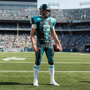 Ensemble d'uniformes de football américain personnalisés avec nom et numéro d'équipe, en maille polyester de haute qualité à 100 %, sublimation, entraînement - Product Image 3