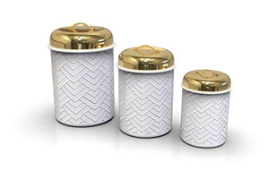 Metal <b>Set</b> of 3 Decorative Chicken Print Metal Storage <b>Canister</b> with Lid for Tea Coffee Sugar Cookies and Snacks - Product Image 4