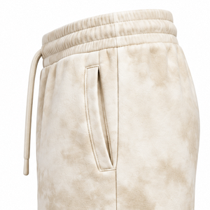 Custom <b>Mens</b> <b>Fleece</b> Tie Dye <b>Shorts</b> Drawcord Elastic Waist Slant Side Pockets Casual Daily Wear Wholesale OEM Garment Manufacturer - Product Image 6