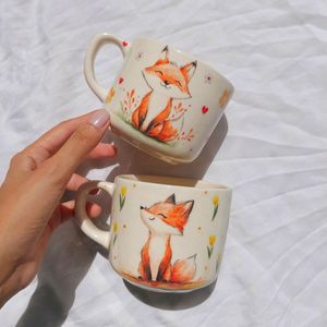 แก้วเซรามิกทรงครีมมี่ สีครีมขาว แก้วกาแฟ แก้วน้ำสำหรับใช้ในบ้าน แก้วน้ำสำหรับอาหารเช้า ดีไซน์สวยงาม - Product Image 3