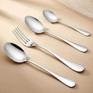 Ensemble de couverts de luxe en acier inoxydable, cuillère, fourchette, couteau, finition miroir, vaisselle de table pour la maison et l'hôtel - Product Image 2