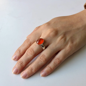 Carnelian Gemstone Midi <b>Ring</b> <b>925</b> <b>Silver</b> Handmade Statement <b>Ring</b> Boho Jewelry - Product Image 5
