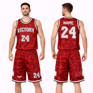 Conjunto de Uniforme de Baloncesto Azul y Rojo Personalizado para Hombre y Mujer, Jersey y Pantalones Cortos de Malla Transpirable, Nombre y Número del Equipo Personalizados - Product Image 4