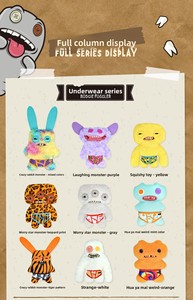 Porte-clés en peluche authentique, modèle pendentif Monstre à dents énormes, style Funky Tooth Treasure, poupée moche-mignonne, 5-7 ans - Product Image 5