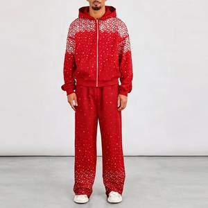 Ensemble de survêtement 2-en-1 léger à capuche pour homme, coupe droite, respirant, style streetwear, avec sweat-shirt et pantalon, idéal pour l'hiver - Product Image 3