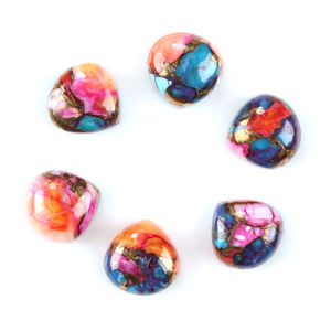 พลอยเทอร์ควอยซ์ธรรมชาติทรงแบนขนาด 14x14 มม. คุณภาพสูง ทำมือ ราคาขายส่งจากอินเดีย - Product Image 2