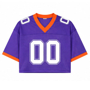 Maillot de football violet pour femme, col en V, manches courtes, en maille respirante, imprimé sérigraphié, bretelles réglables, numéros d'équipe 00, coupe classique - Product Image 5