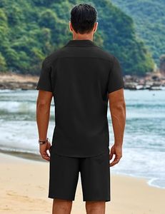 Conjunto de Verano de 2 Piezas para Hombre, Diseño Personalizado OEM ODM, Camiseta sin Mangas y Pantalones Cortos, Lavado Ácido, 100% Poliéster, Antibacterial, Secado Rápido, Casual - Product Image 3