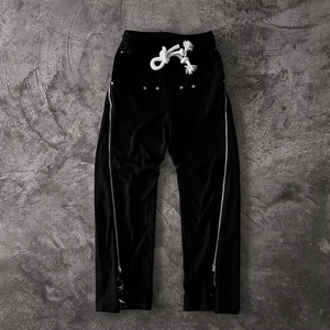 Black <b>Gothic</b> Letter Print Wide Leg Sweatpants Men Women Rhinestone Streetwear Baggy Joggers Y2K Fashion Loose Fit Trousers - Product Image 2