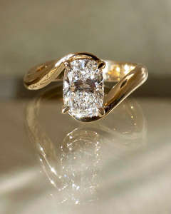 Anillo de Compromiso/Boda Vintage de Oro Amarillo de 14k con Diamante Cultivado en Laboratorio IGI/GIA, Unisex, Oro Blanco Fino para Aniversario, Ideal para Fiestas - Product Image 4