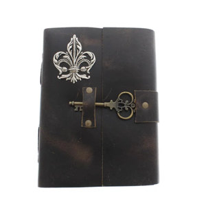 8x6 Inch Monarch Keepsake Leather Journal Antique Embossed Cover Key Strap <b>Lock</b> Vintage Handmade Writing <b>Diary</b> Gift - Product Image 2