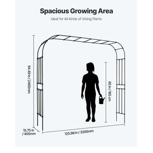 Arco de Metal Resistente para Jardín, 94.5 X 126 X 15.8, Fácil de Montar, Pérgola, Gazebo o Pabellón - Product Image 5