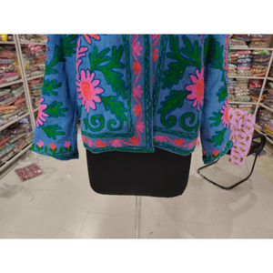 เสื้อแจ็คเก็ตผ้าฝ้ายปักลายดอกไม้สำหรับผู้หญิง แขนยาว คอจีน สวมใส่ได้ในฤดูใบไม้ผลิ ของขวัญสำหรับเธอ - Product Image 3