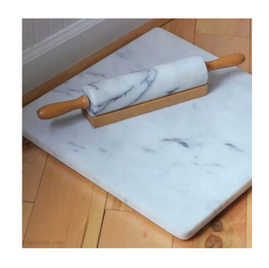 Planche à rouler en marbre de qualité supérieure, carrée, en pierre blanche, pièce de designer haut de gamme, prix abordable, planche à rouler pour pâte en marbre - Product Image 1