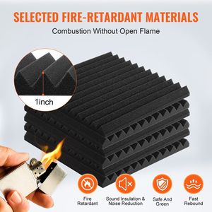 Confezione da 80 Pannelli Acustici ad Alta Densità 12x12x1 Pollici, Ignifughi e Fonoassorbenti - Product Image 3
