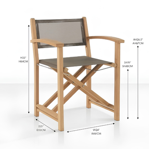 Best-selling <b>foldable</b> restaurant <b>table</b> and chair set made of teak wood and fabric, suitable for indoor or outdoor use - Product Image 3
