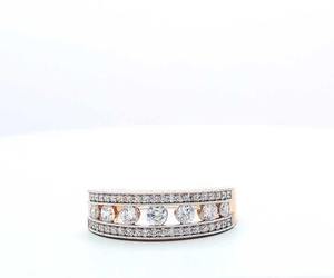 Bague de fiançailles cocktail Hip Hop AMBER JEWELS T-1078 en or massif 14K avec diamant de laboratoire serti à griffes, bande plaquée or 14K, certifiée IGI - Product Image 2